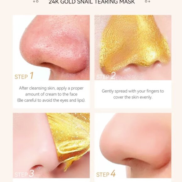 LAIKOU 24K Gold Sakura Peeling Face Mask AntiWrinkle Whitening Blackhead Removal - Picture 5 of 15